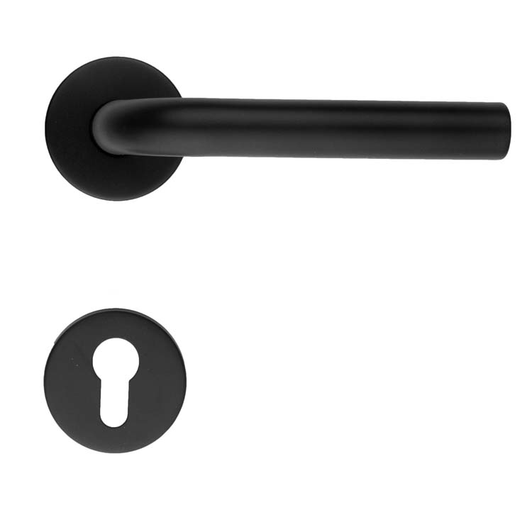 Poignée de porte  lucera 19mm class 3 noir rosace cylindre