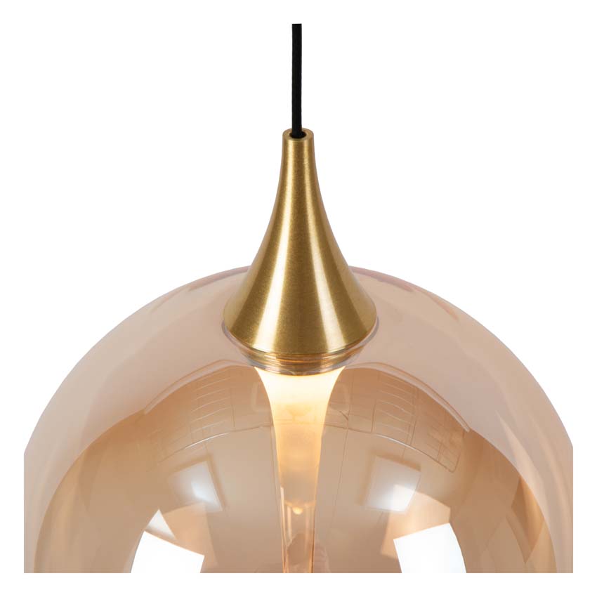 Lucide GISELA - Hanglamp - Ø 36 cm - LED Dimb. - 3x4,3W 2700K - Amber