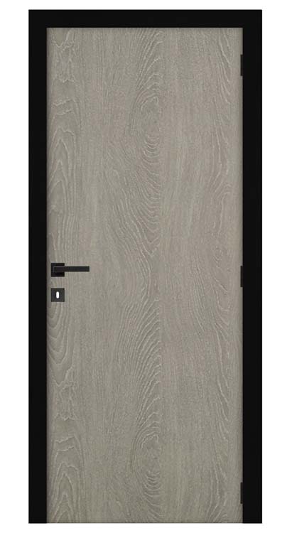 Bloc-porte fini alvéolaire uran grey oak 78x201.5cm+ebras.noir 40cm