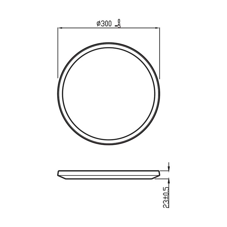 Plafonnier superslim 18W 27K ZWART 1500L IP44