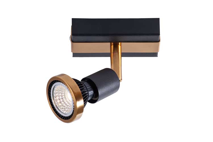 Opbouwspot LED zwart/brons GU10 5W dimbaar