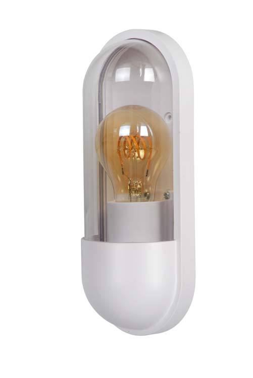 Lucide CAPSULE - Wandlamp Buiten - 1xE27 - IP65 - Wit