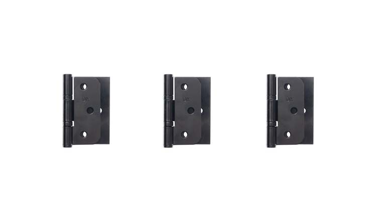 Charnières noires set de 3 pièces pour portes à peindre + uran