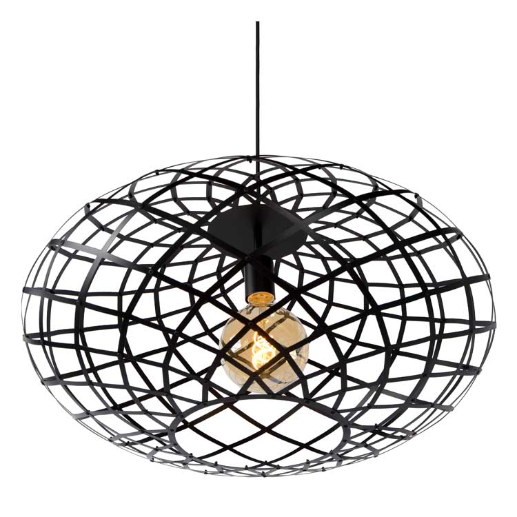 Lucide WOLFRAM - Hanglamp - Ø 65 cm - E27 - Zwart