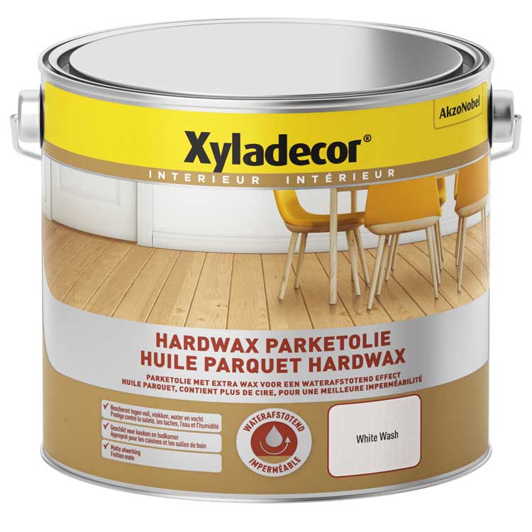 Xyladecor hardwax huile pour parquet mat 2,5L délavé blanc