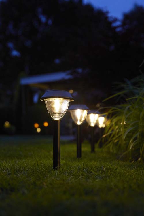 Solar tuinlamp met grondspie Garda antraciet 5 lumen