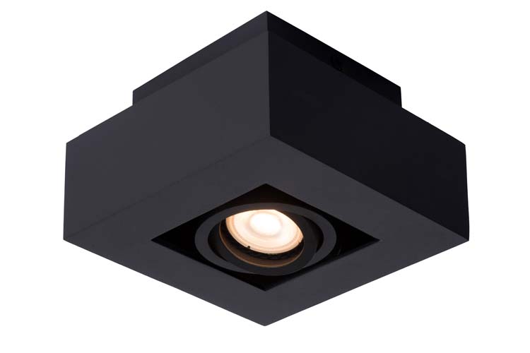 XIRAX - Plafondspot - LED Dim to warm - GU10 - 1x5W 2200K/3000K - Zwart