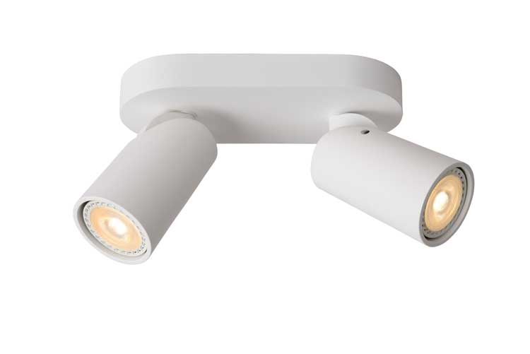 Lucide XYRUS - Plafondspot - LED Dim to warm - GU10 - 2x5W 3000K/2200K - Wit