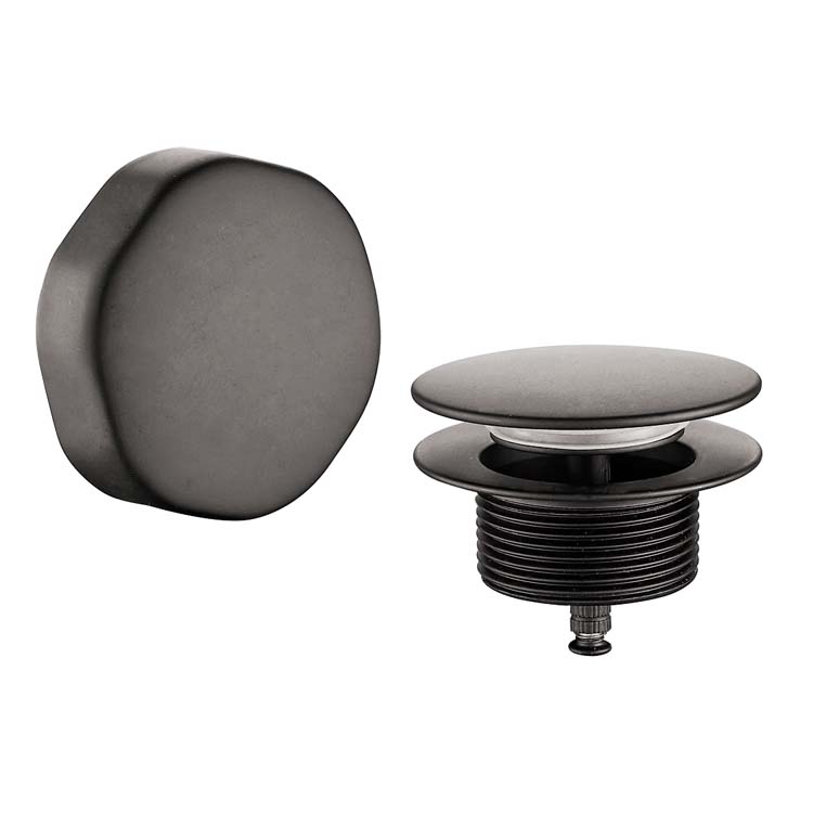 Badoverloop plug en knop  gunmetal