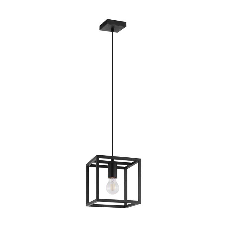 Lampe suspendue Crown acier 20x20cm noir