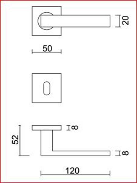 Deurkruk Trani HW zwart structuur uv