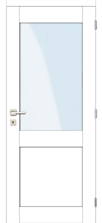 Bloc-porte palladium blanc 1R verre claire 83x201.5 cm