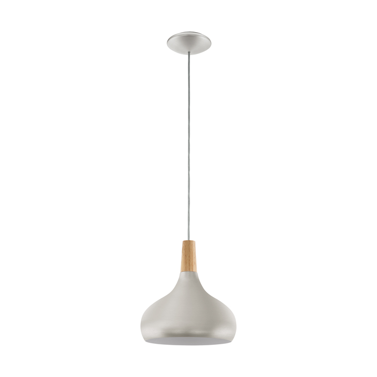 Luminaire suspendue E27 - D280 - Champagne/brun bois