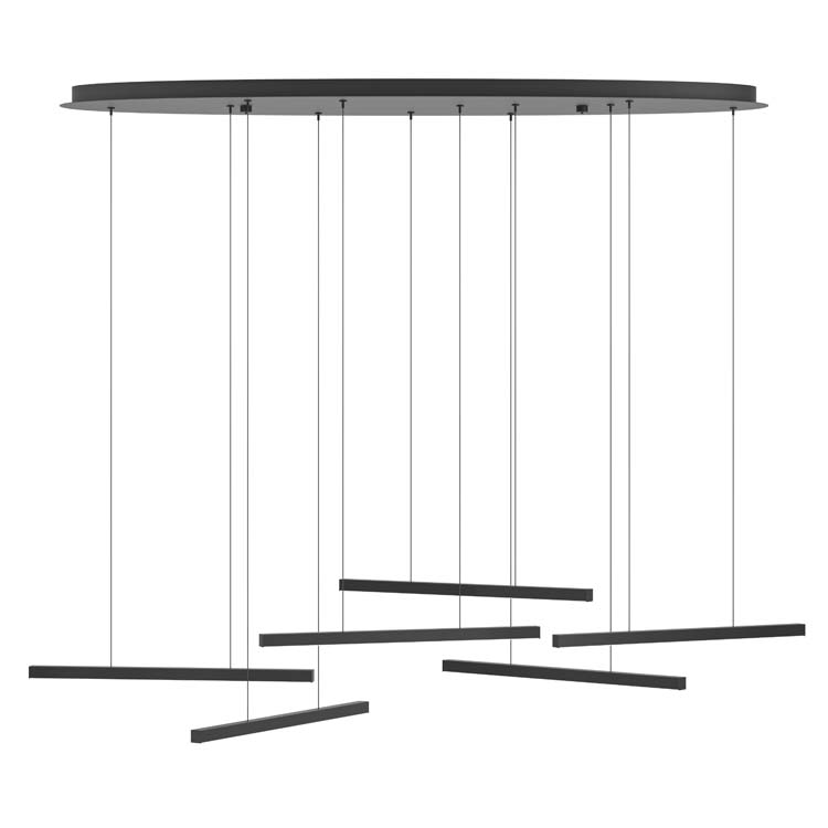 Hanglamp zwart 6 Hangers geïntegreerde led