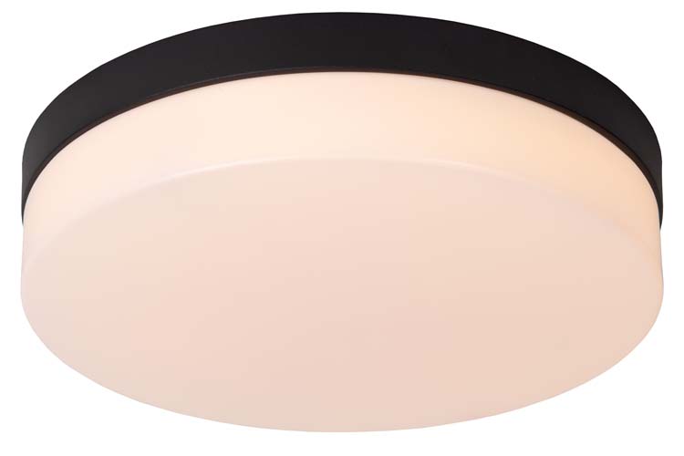 BISKIT - Plafonnier Salle de bains - Ø 28 cm - LED - 1x18W 2700K - IP44 - Noir