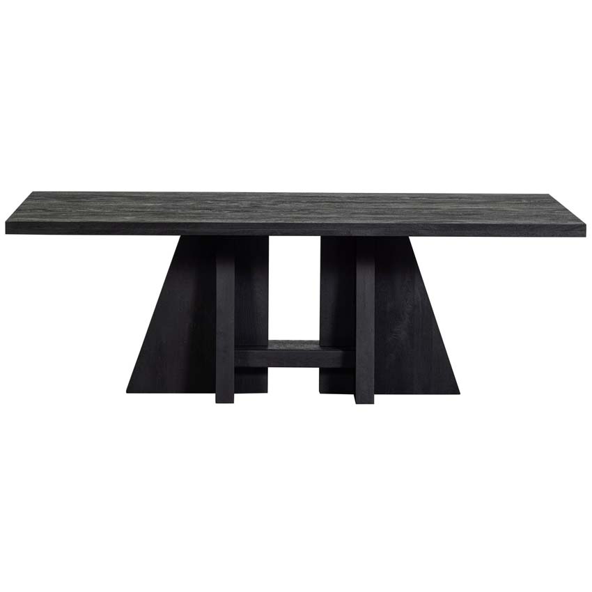 Table Kenneth en bois de manguier rectangulaire noire 220x100cm