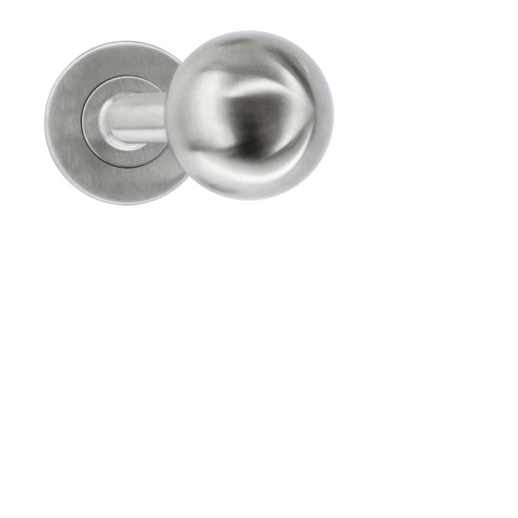 Poignée de porte boule 50mm inox plus sans rosace