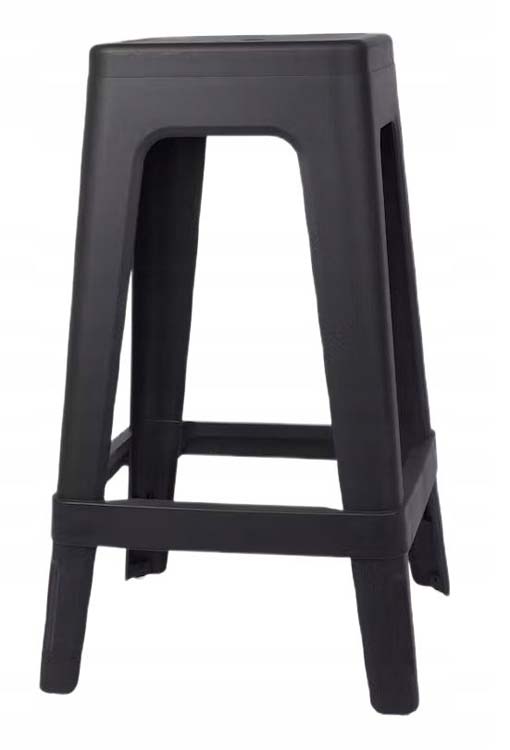 Tabouret de bar en plastique gris foncé