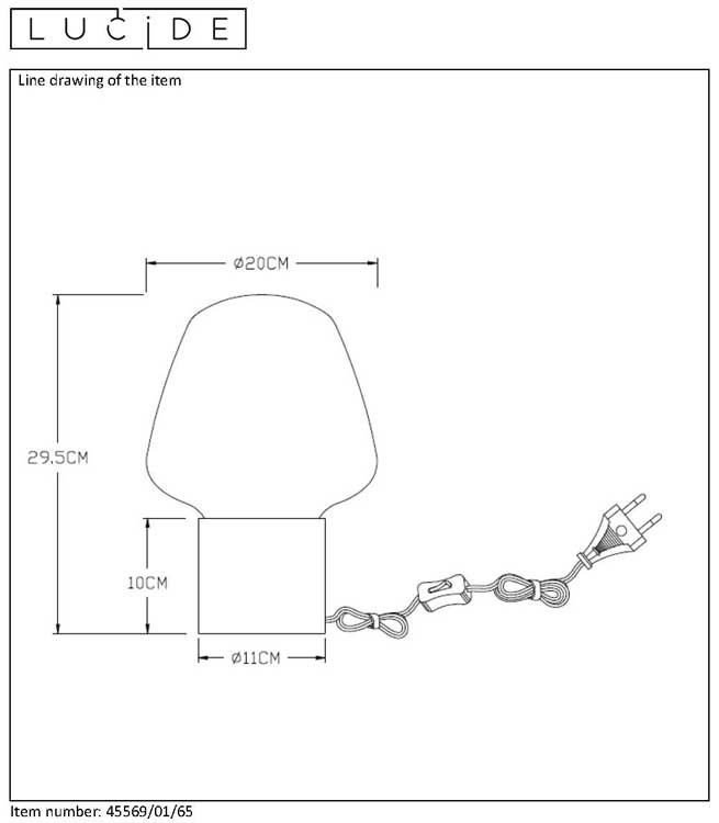 Lucide BECKY - Lampe de table - E27 - Fumé