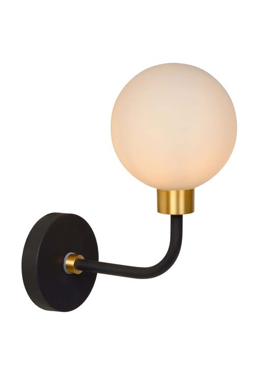 Lucide BEREND - Wandlamp Badkamer - 1xG9 - IP44 - Zwart