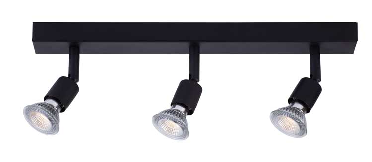 Plafonnier LED noir GU10 3X4.2W dimmable