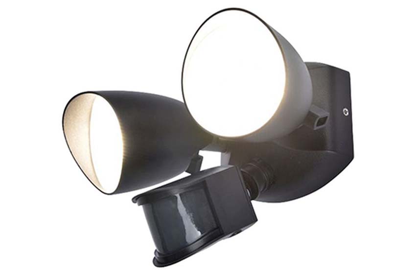 Wandlamp buiten - 2 spots - 1700-2450 lumen - 4000K - IP54 - zwart