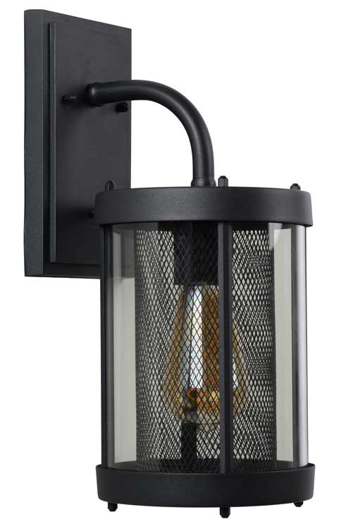 Lucide MAKKUM - Wandlamp Buiten - E27 - IP23 - Zwart