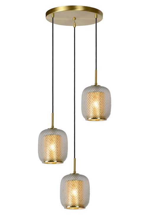 AGATHA  Suspension 3x E27/40W Or Mat / Verre