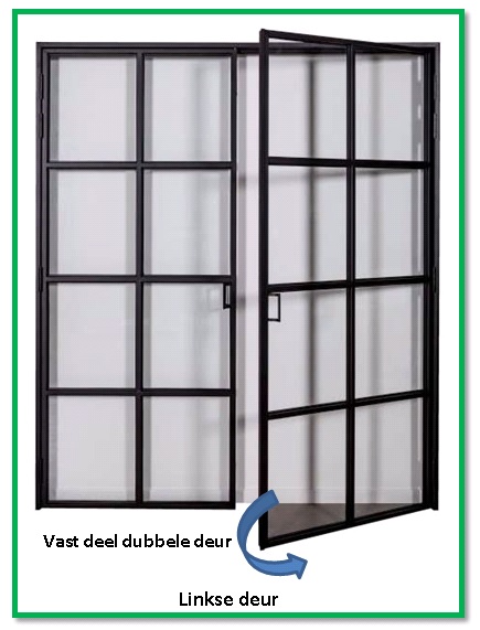 Stalen binnendeur 2x 6W Glass trixi 1760x2040 mm Links