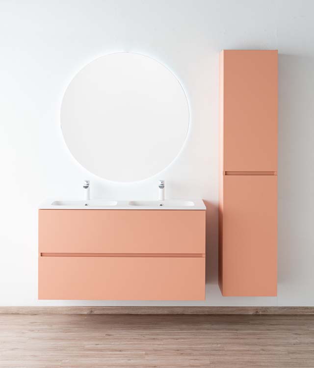 Meuble Puro Blush 120 cm lavabo mat blanc