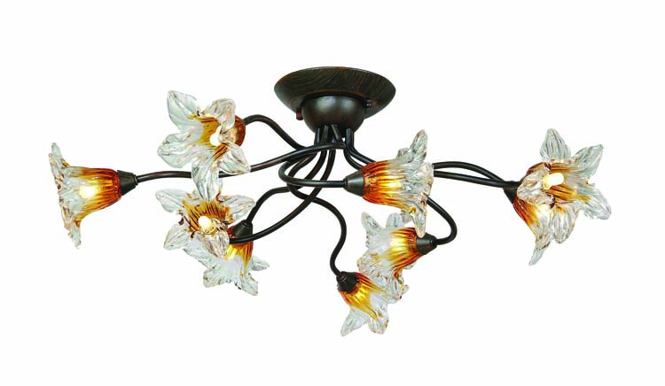 Plafonnier LED zwart rood G9 9x2.5W incl dimbaar