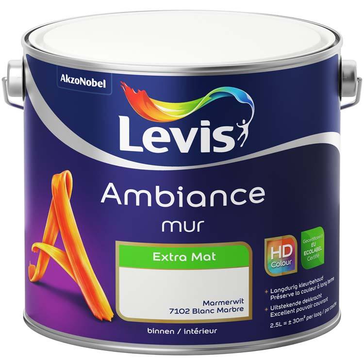 Levis Ambiance peinture murale extra mat 2,5l blanc marbre