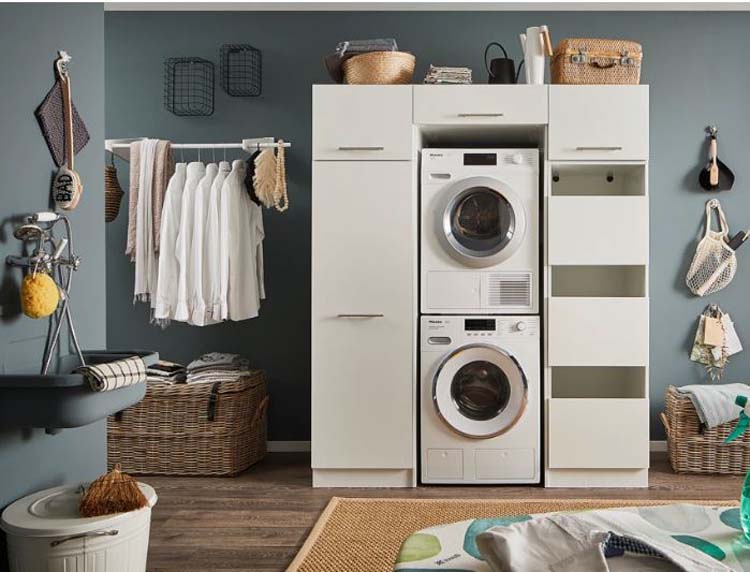 Armoires de machine à laver - Decowash - blanc - set 3 -67,5X167,5X200