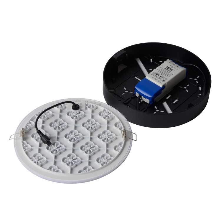 Lucide CERES-LED - Plafonnier Salle de bains - Ø 21,5 cm - LED Dim. - 1x30W 3000K - IP44 - Noir