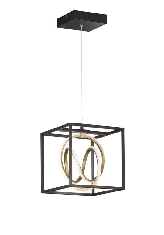 Hanglamp Zwart/Goud 15W 6500K 1900LM