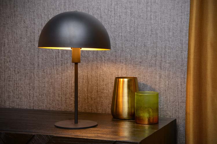 Lampe de table - Ø 25 cm - 1xE14 - Noir