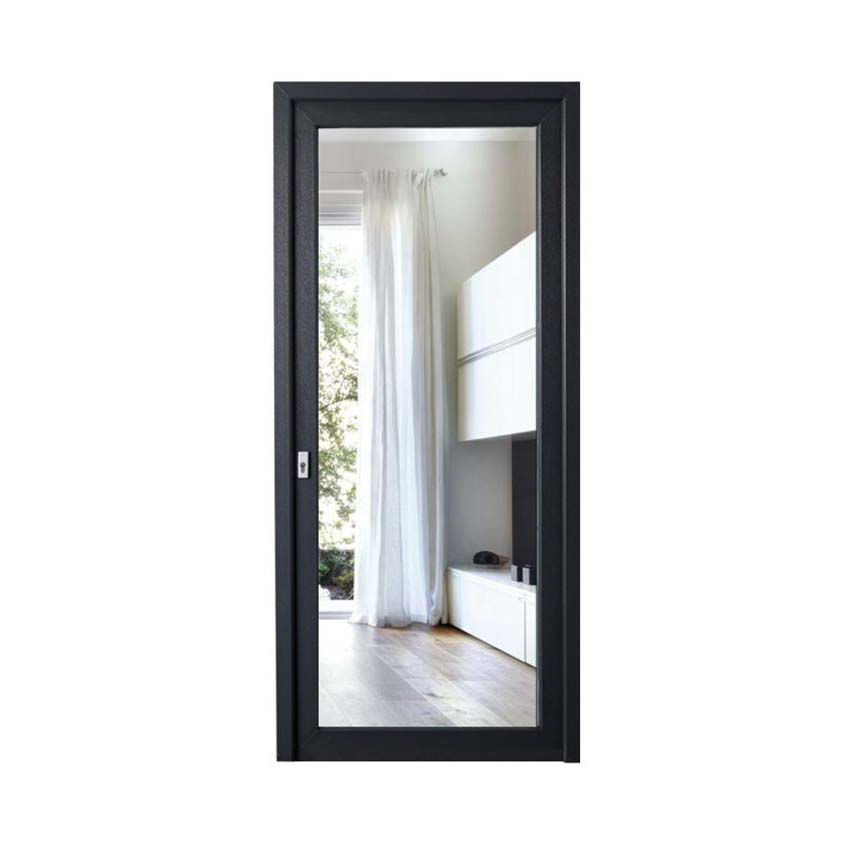 Porte extérieure pvc antra/blanche 980 x 2180 mm verre clair G