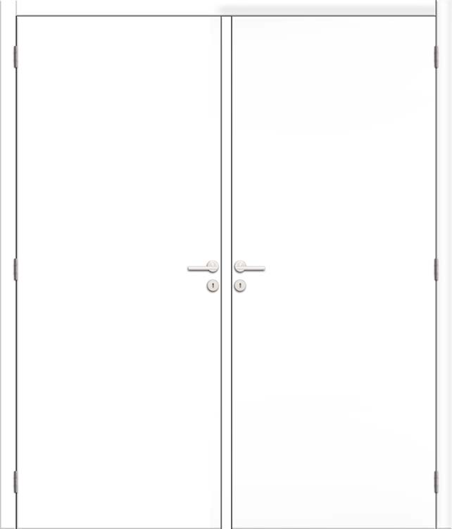 Doubles portes âme tubulaire 68cm blanc 201.5cm