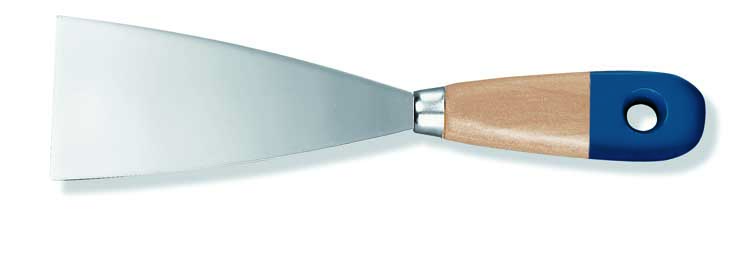 Plamuurmes 40mm flexibel gepolierd blad houten greep