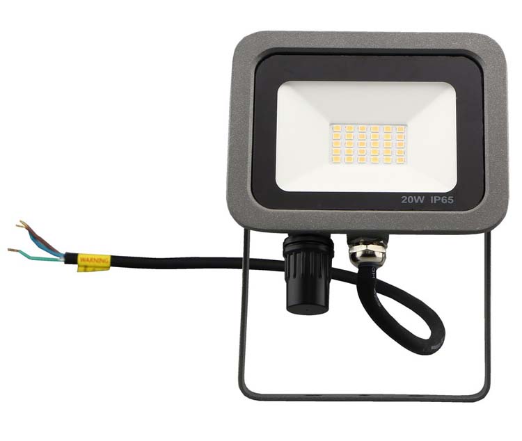 Projecteur LED extérieur gris 20W 1600LM 3000K IP65