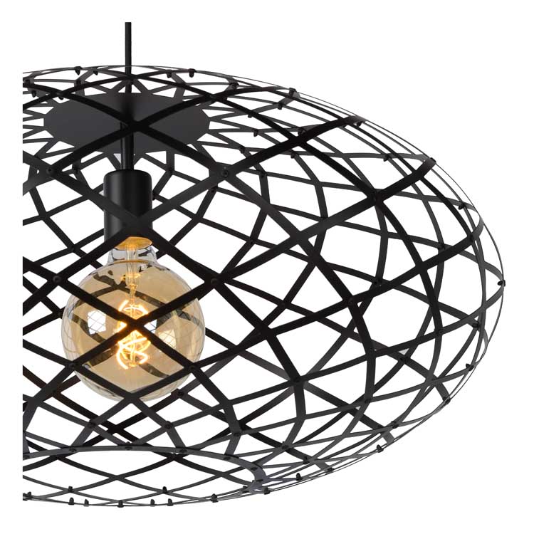 Lucide WOLFRAM - Hanglamp - Ø 65 cm - E27 - Zwart