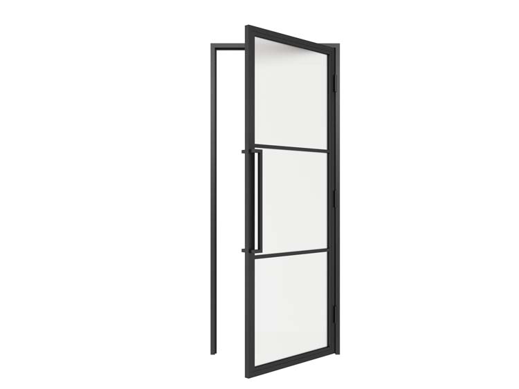 Stalen binnendeur 3W Tara  mat glas 880 x 2040 mm Links