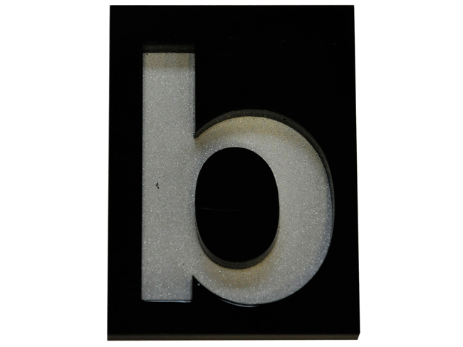 Lettre b pvc noir pour coller dans un cadre noir