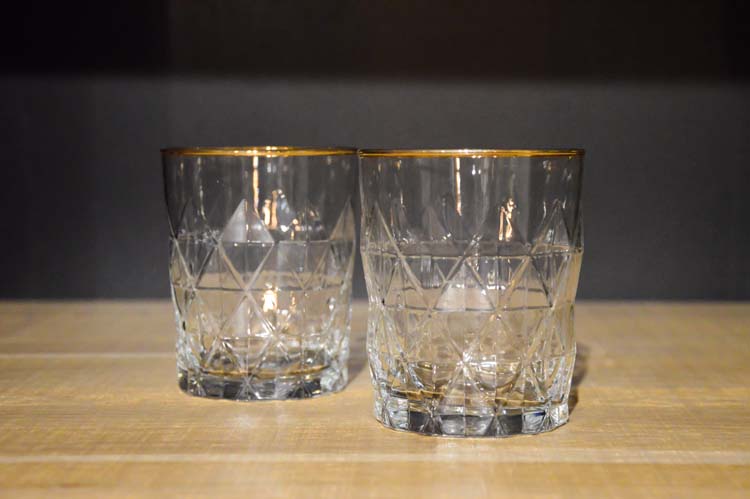 Glas Florence helder met gouden rand 36 cl - 6 stuks