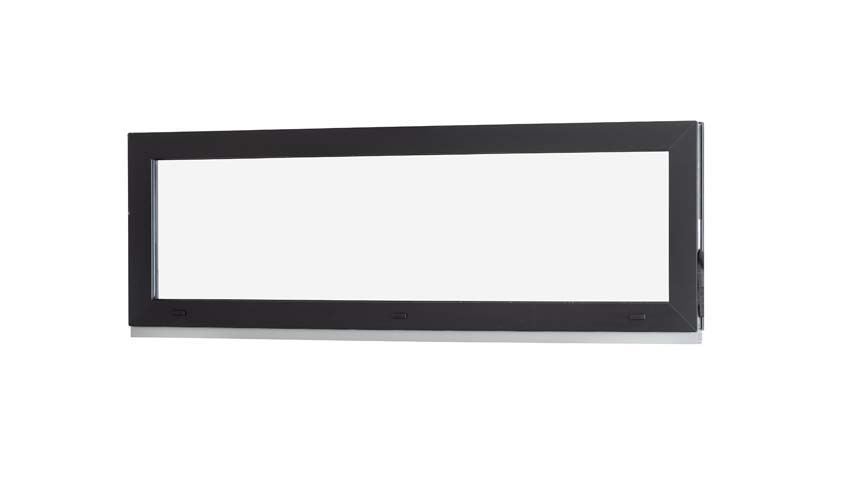 Châssis fixe pvc Deceuninck Elegant Infinity noir/noir B2000xH500 mm