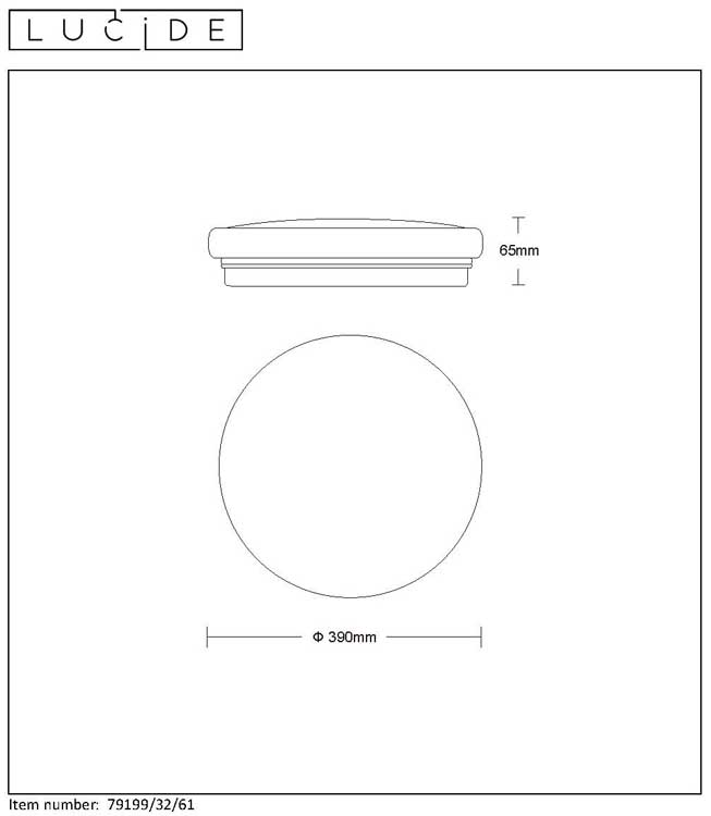 Lucide OTIS - Plafonnière - Ø 39 cm - LED - 1x32W 3000K - Opaal