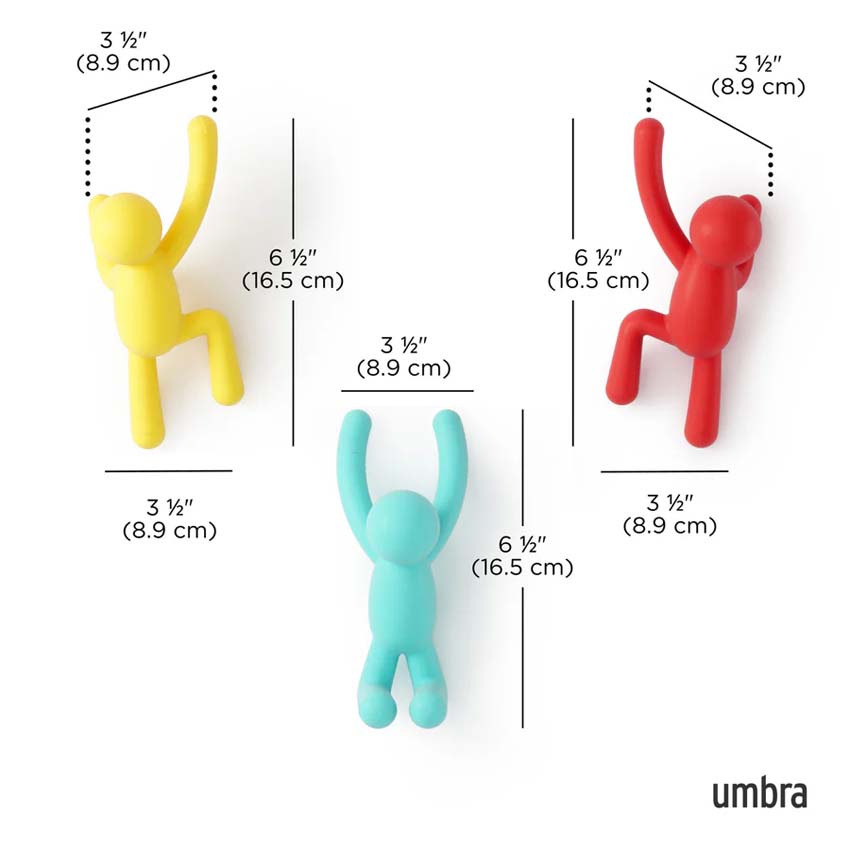 Wandhaken Umbra Buddy set 3-delig multicolor