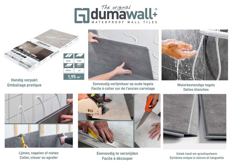 Panneau mural Dumawall+ PVC 375x650x5mm Mystique