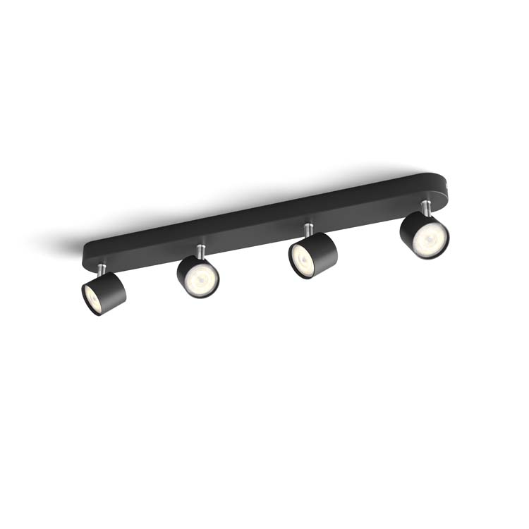 Spot en applique Noir 4x4,5W DIMMER