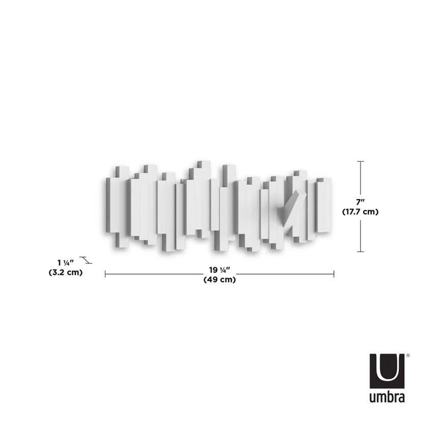 Wandkapstok Umbra Sticks wit 49x18cm